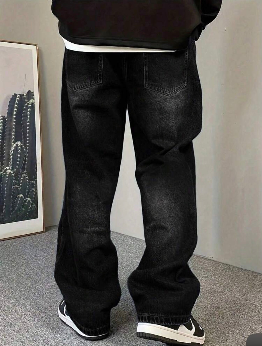 Y2K Straight Leg Washed Denim Jeans for Teenage Boys – Casual Streetwear Style