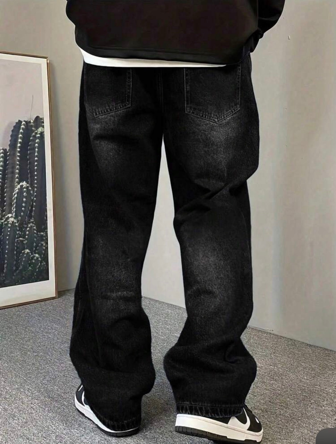 Y2K Straight Leg Washed Denim Jeans for Teenage Boys – Casual Streetwear Style