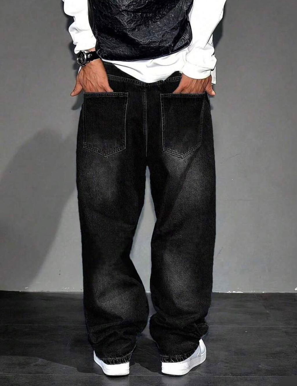 Y2K Straight Leg Washed Denim Jeans for Teenage Boys – Casual Streetwear Style