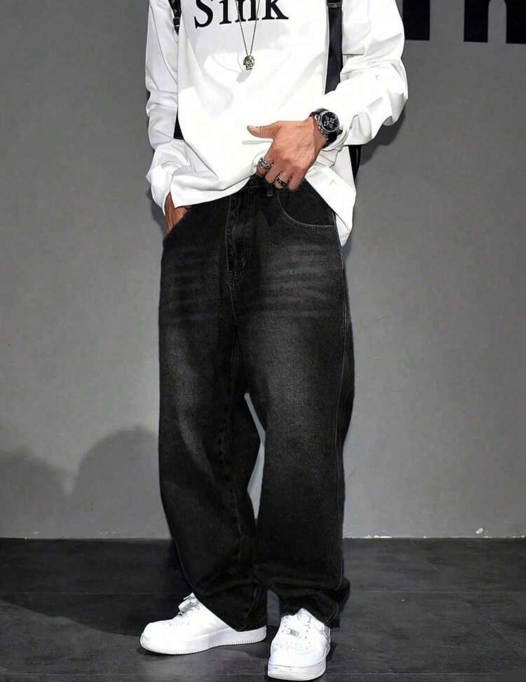 Y2K Straight Leg Washed Denim Jeans for Teenage Boys – Casual Streetwear Style