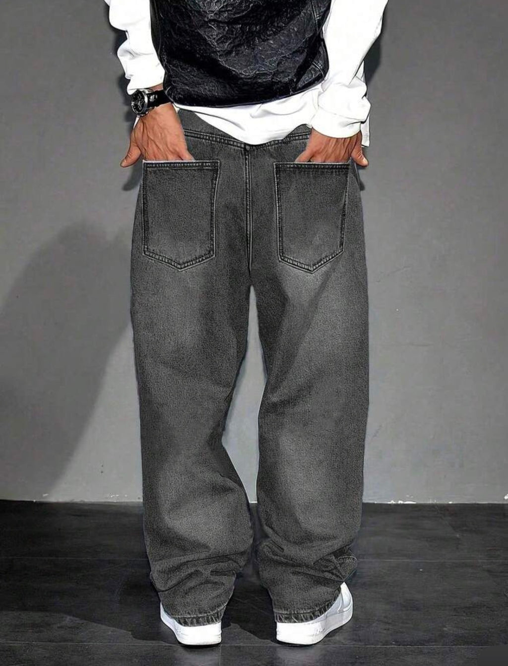 Y2K Straight Leg Washed Denim Jeans for Teenage Boys – Casual Streetwear Style
