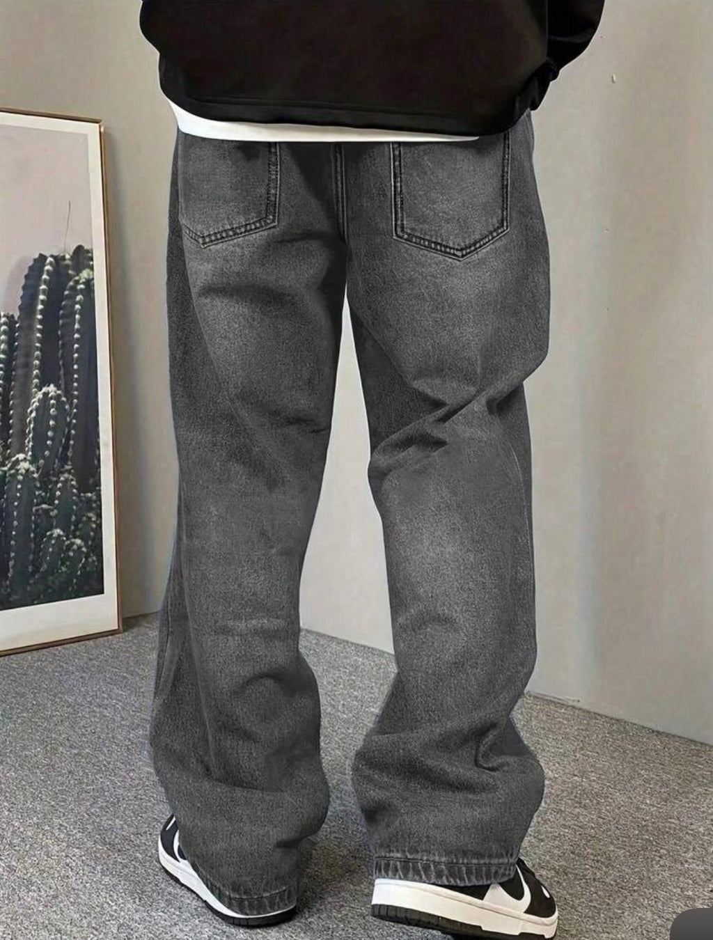 Y2K Straight Leg Washed Denim Jeans for Teenage Boys – Casual Streetwear Style